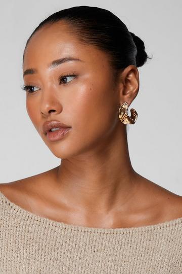 Textured Hoop Earrings gold