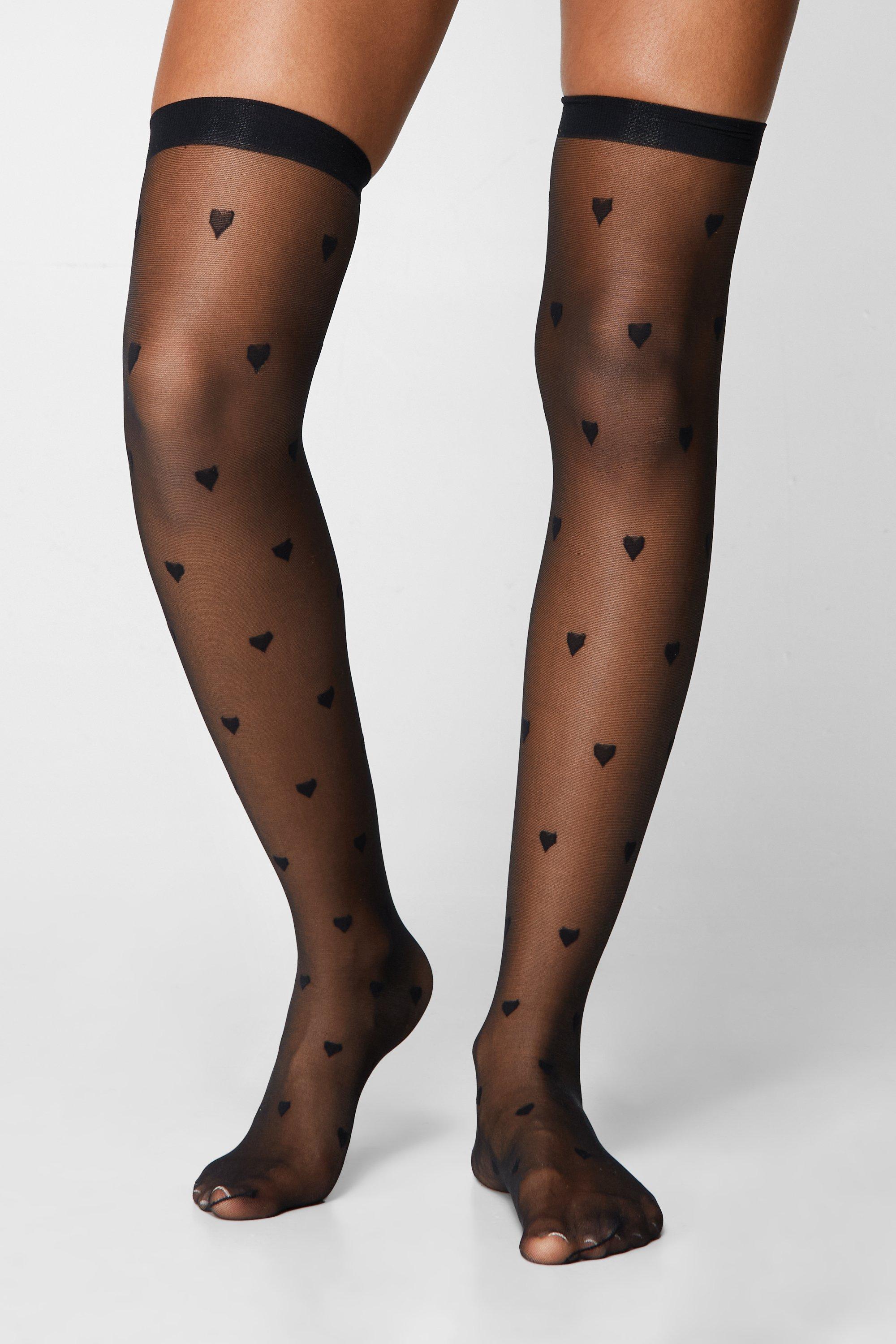 Polka Dot Pattern Over-Knee Effect Tights - Calzedonia