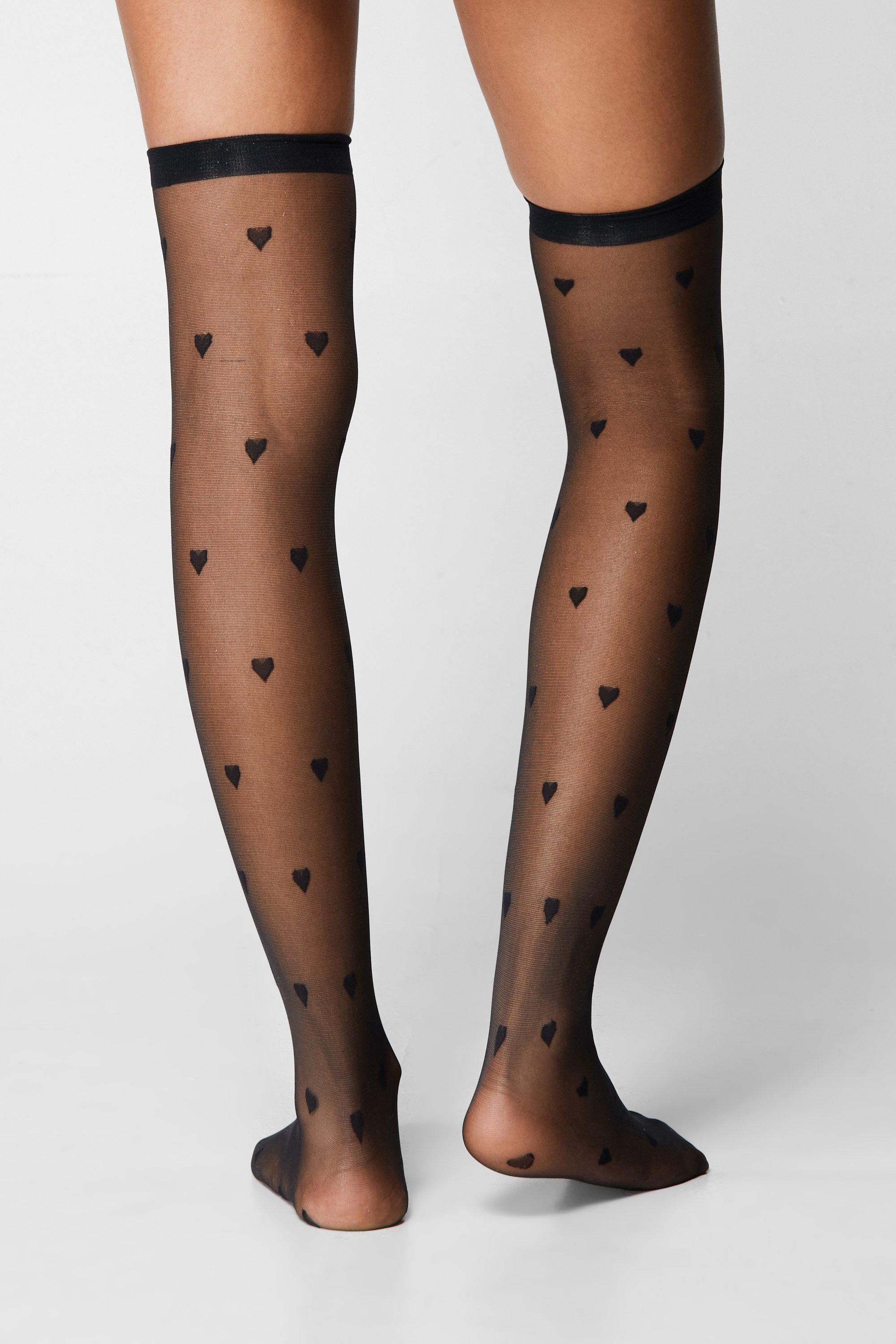 Black clearance heart stockings