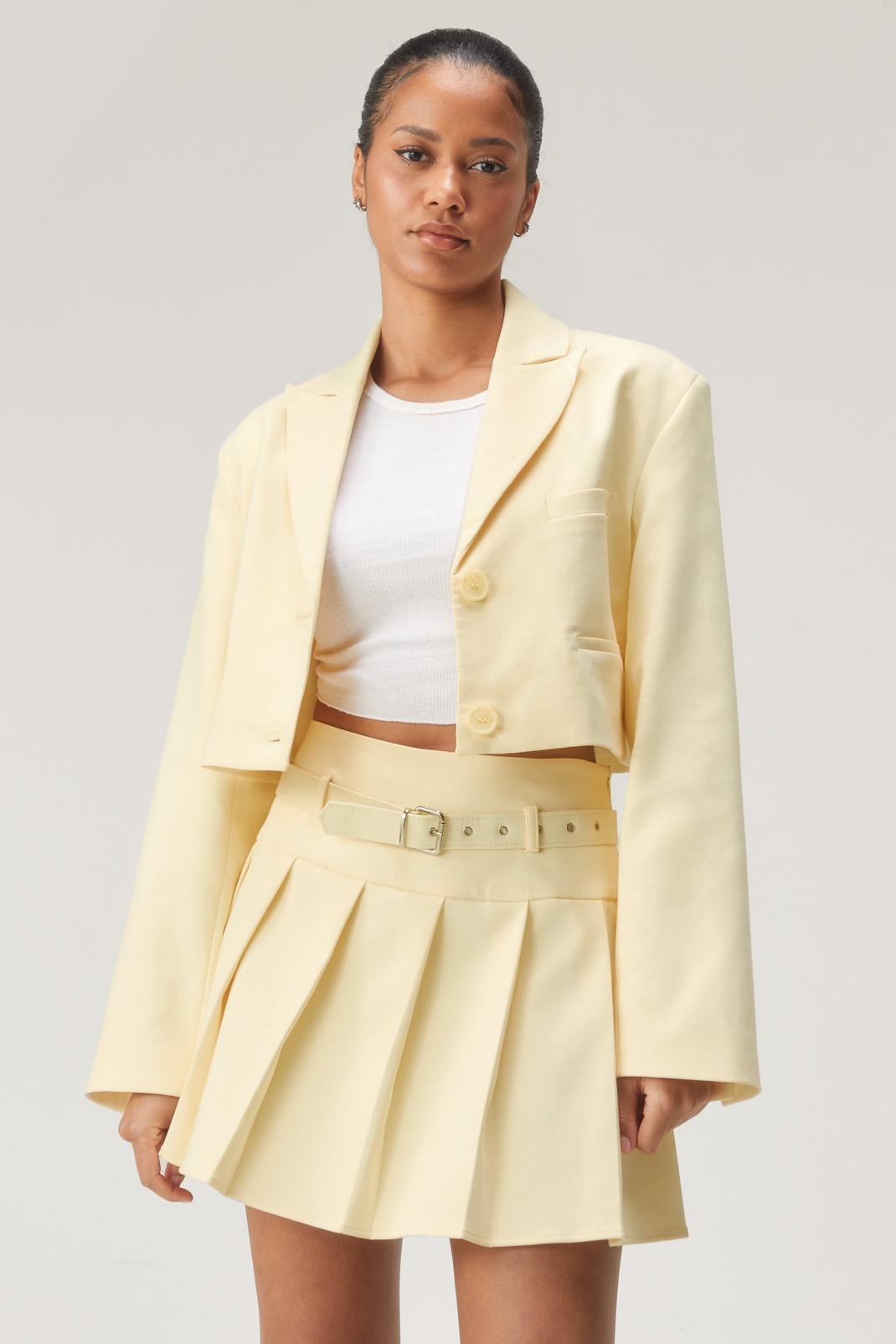 Lemon Premium Tailored Belted Mini Skirt image number 1