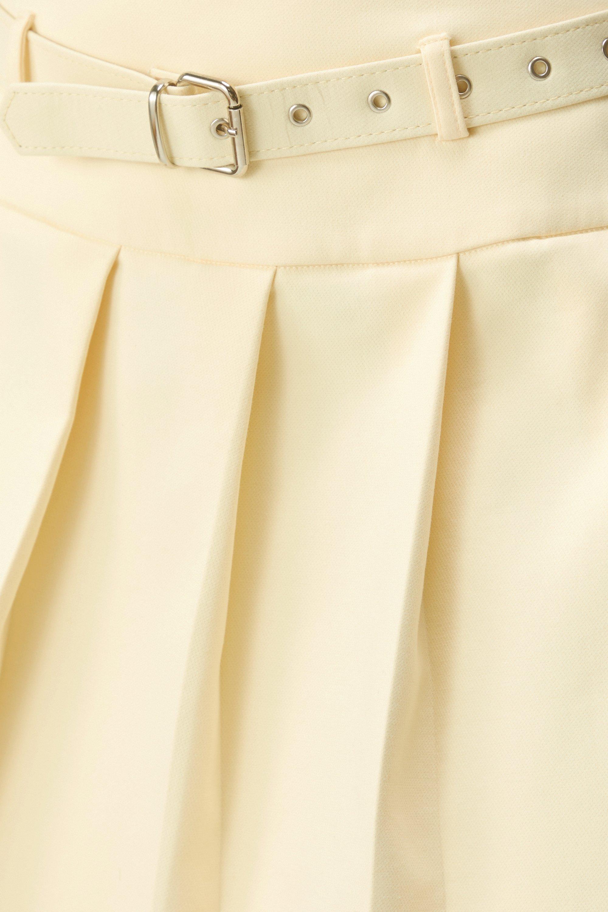 Premium Tailored Belted Mini Skirt