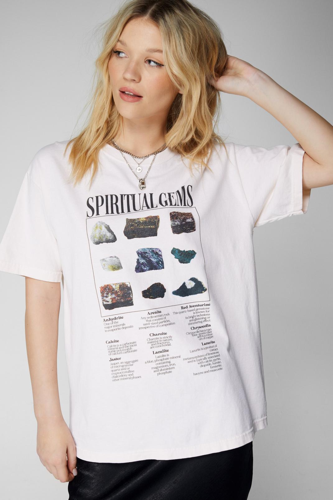 Ecru Spiritual Gems Graphic T-shirt image number 1