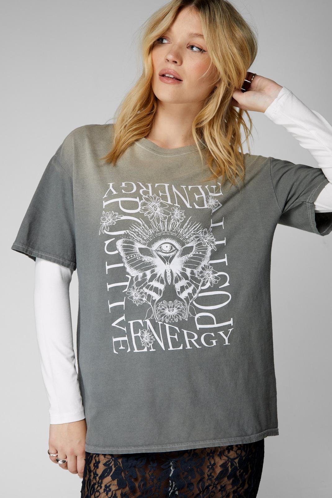 Positive Energy Graphic T-shirt, Charcoal image number 1