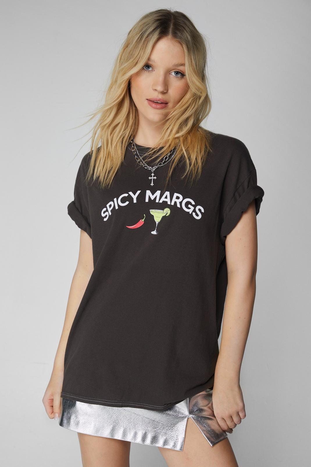 Charcoal Spicy Marg Graphic T-shirt image number 1