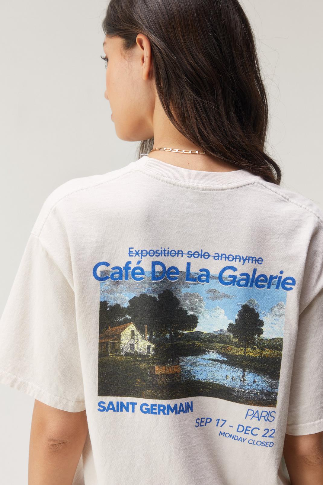 Ecru Cafe De La Galerie Front And Back Graphic T-shirt image number 1