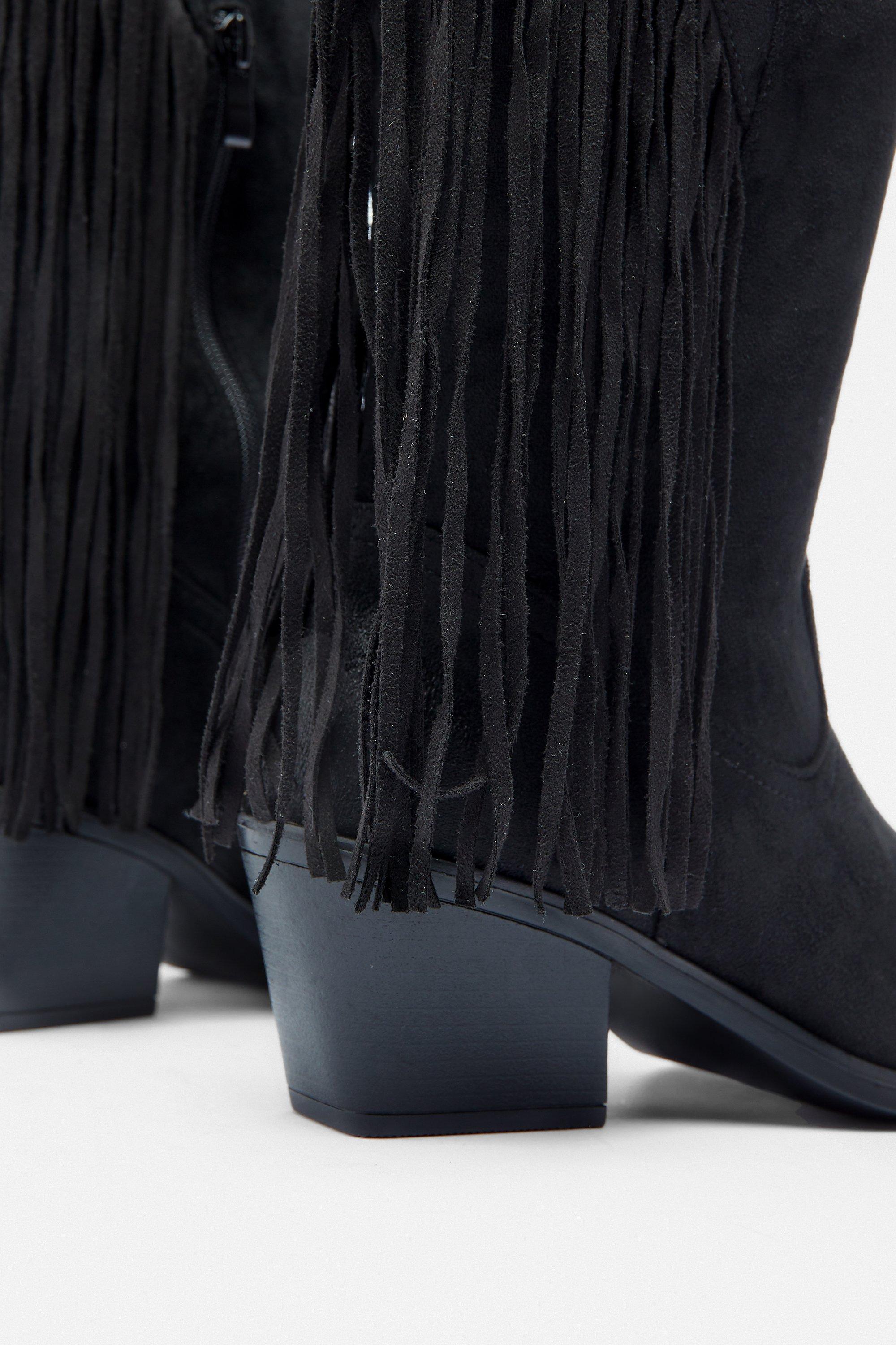 Faux Suede & Neoprene Tall Boots