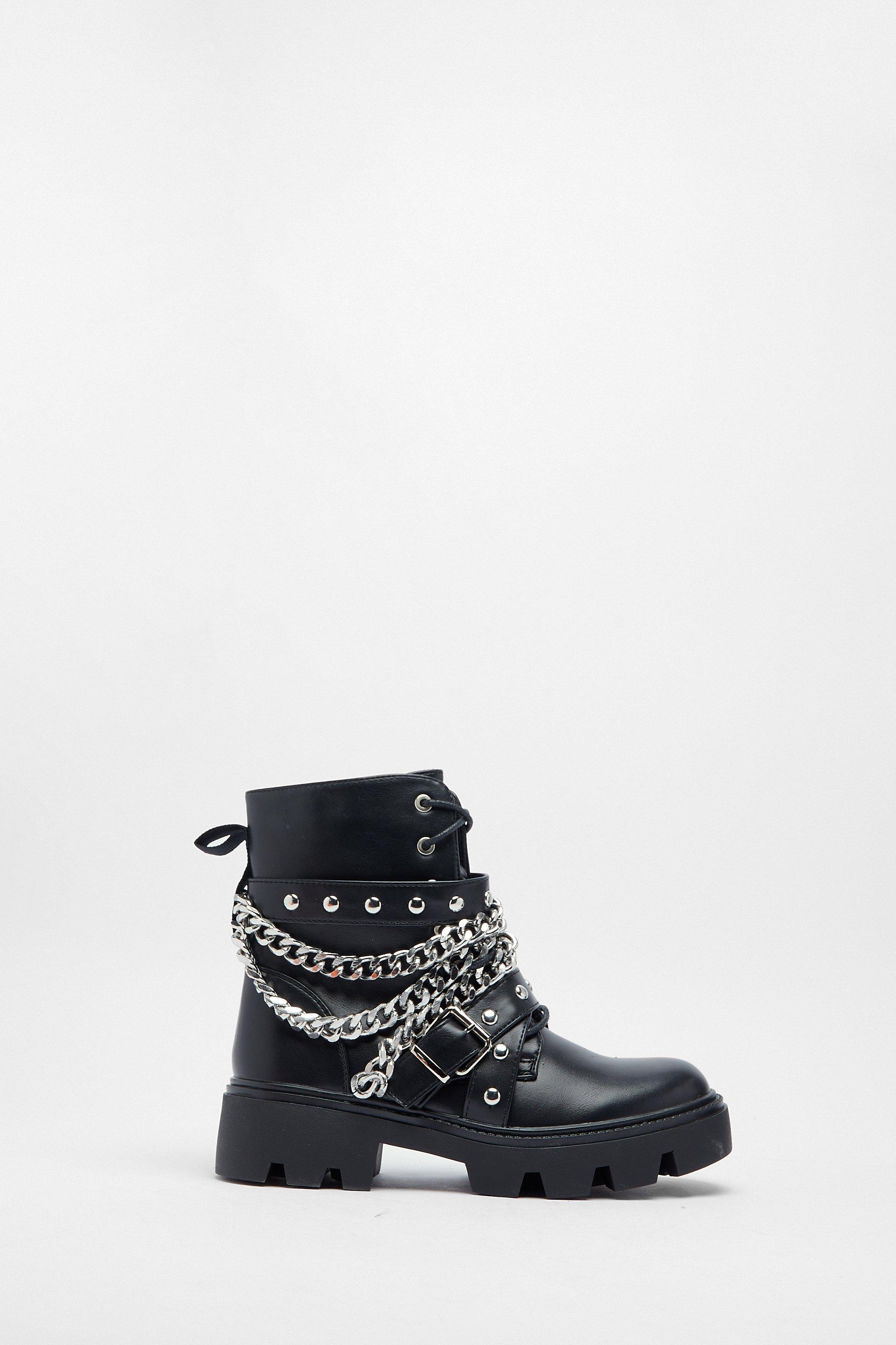 Nasty gal black and best sale white boots