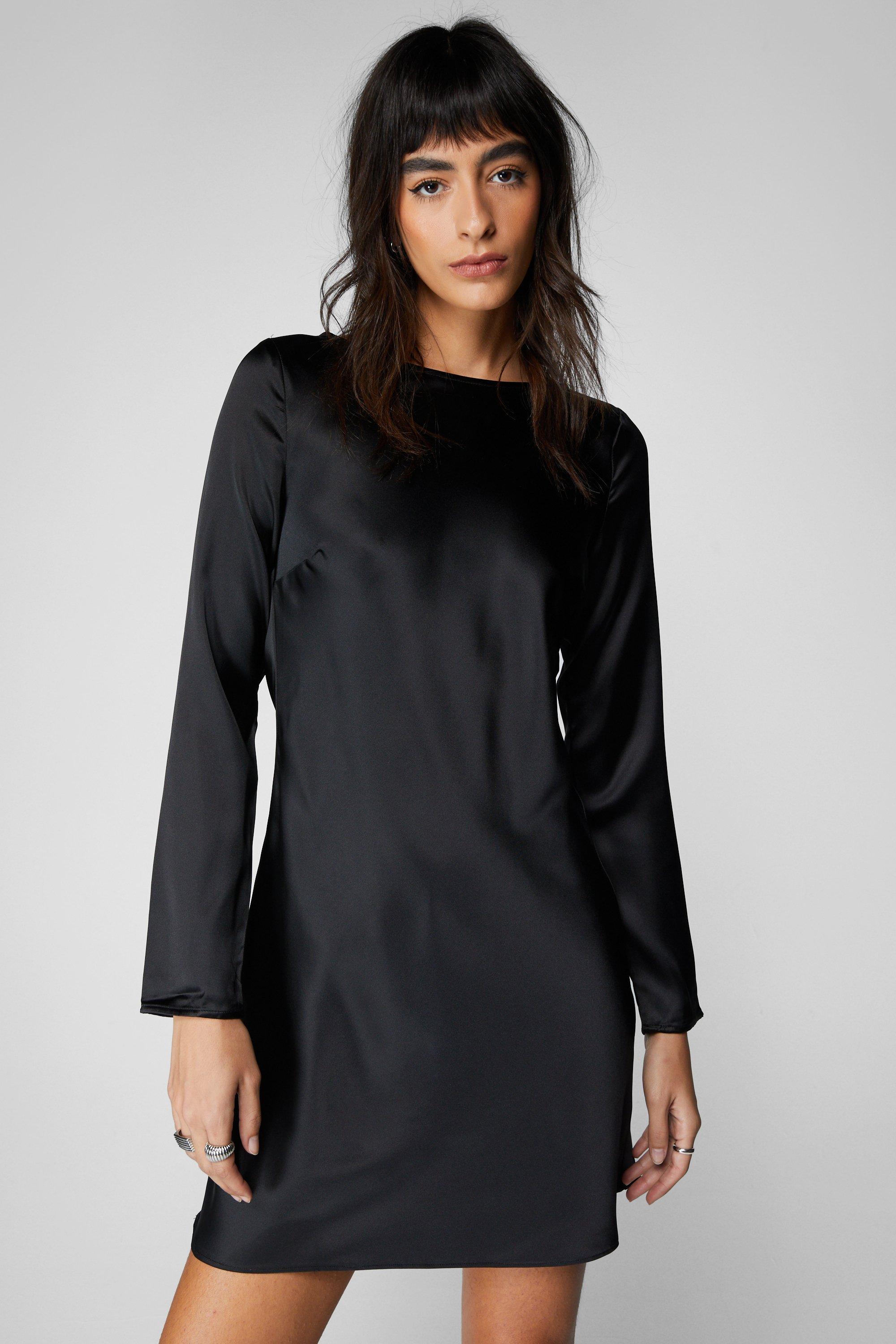 Nasty gal clearance black satin dress