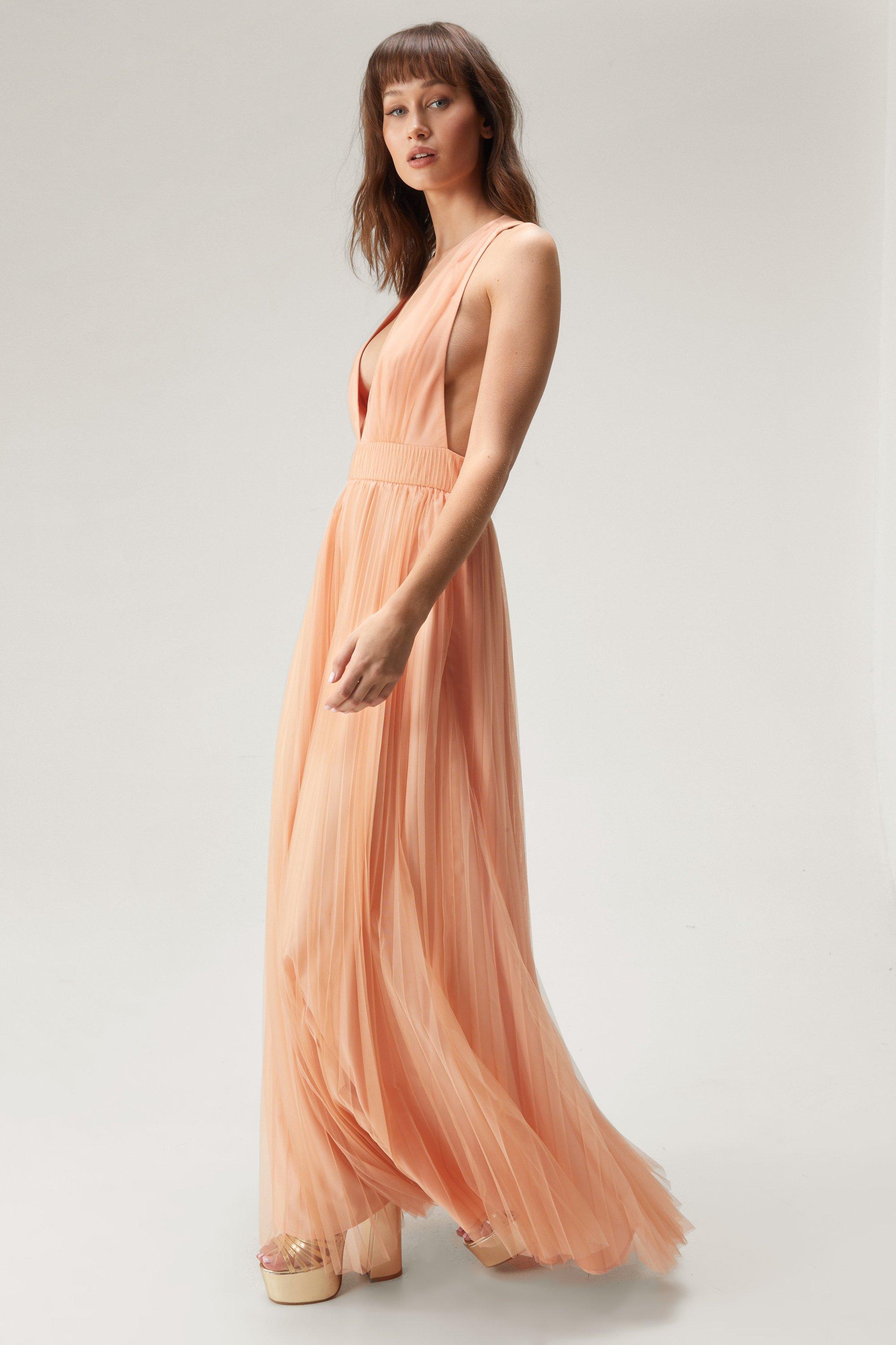 Tulle plunge outlet dress