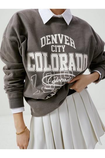 Colorado Washed Graphic Crewneck Sweatshirt charcoal