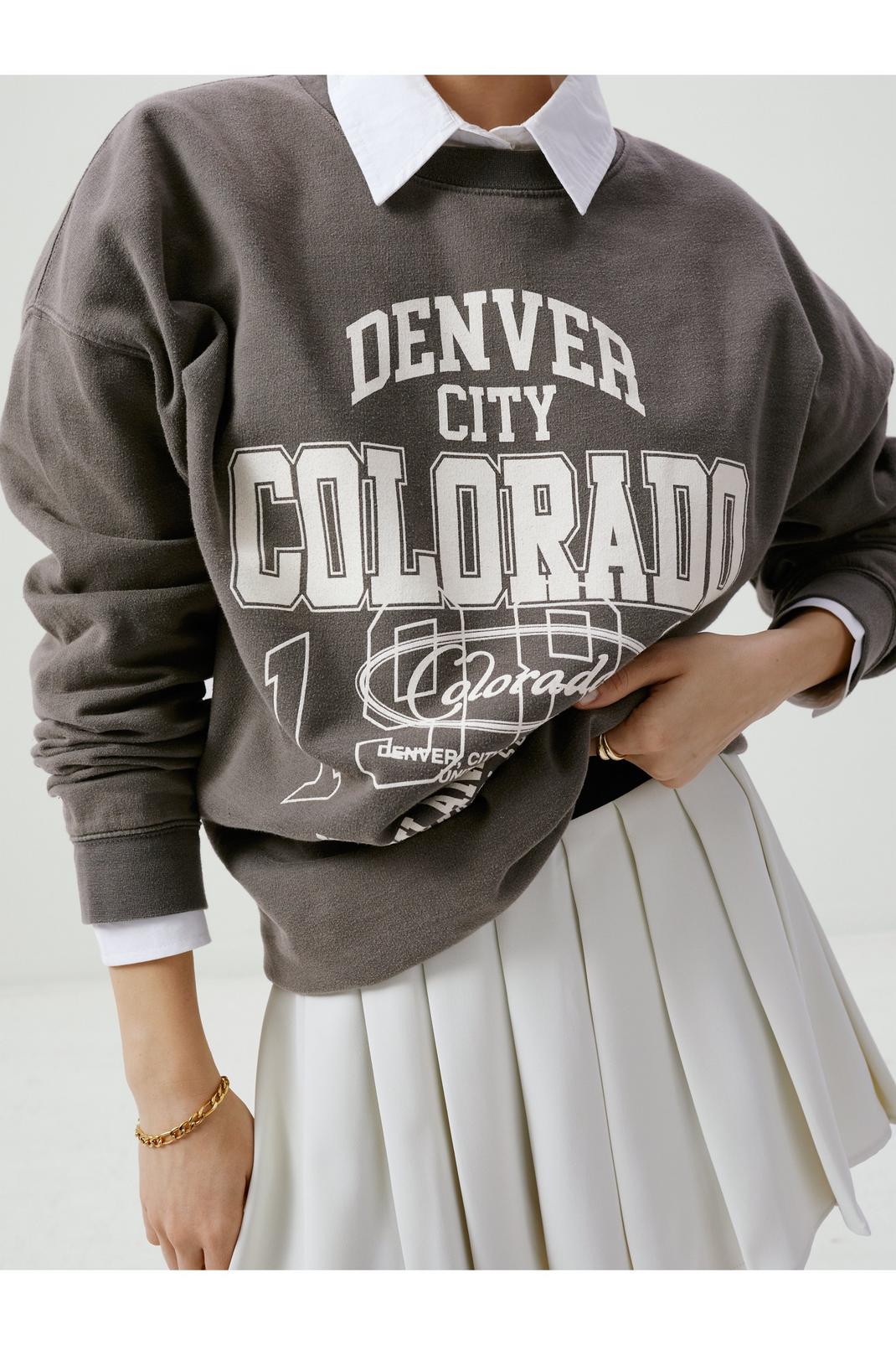 Charcoal Colorado Washed Graphic Crewneck Sweatshirt image number 1
