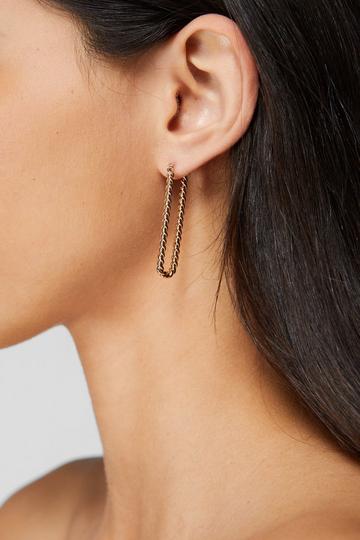 Gold Metallic Twist Hoop Earrings