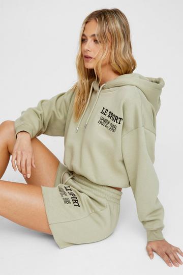 Le Sport Embroidered Hoodie sage