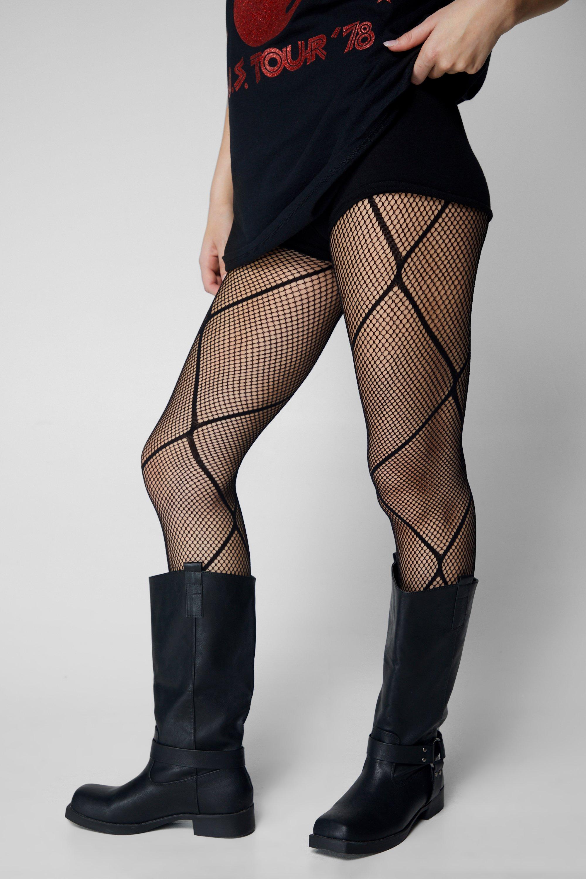 Diamond Pattern Fishnet Tights