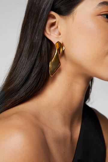Gold Metallic Twist Earrings