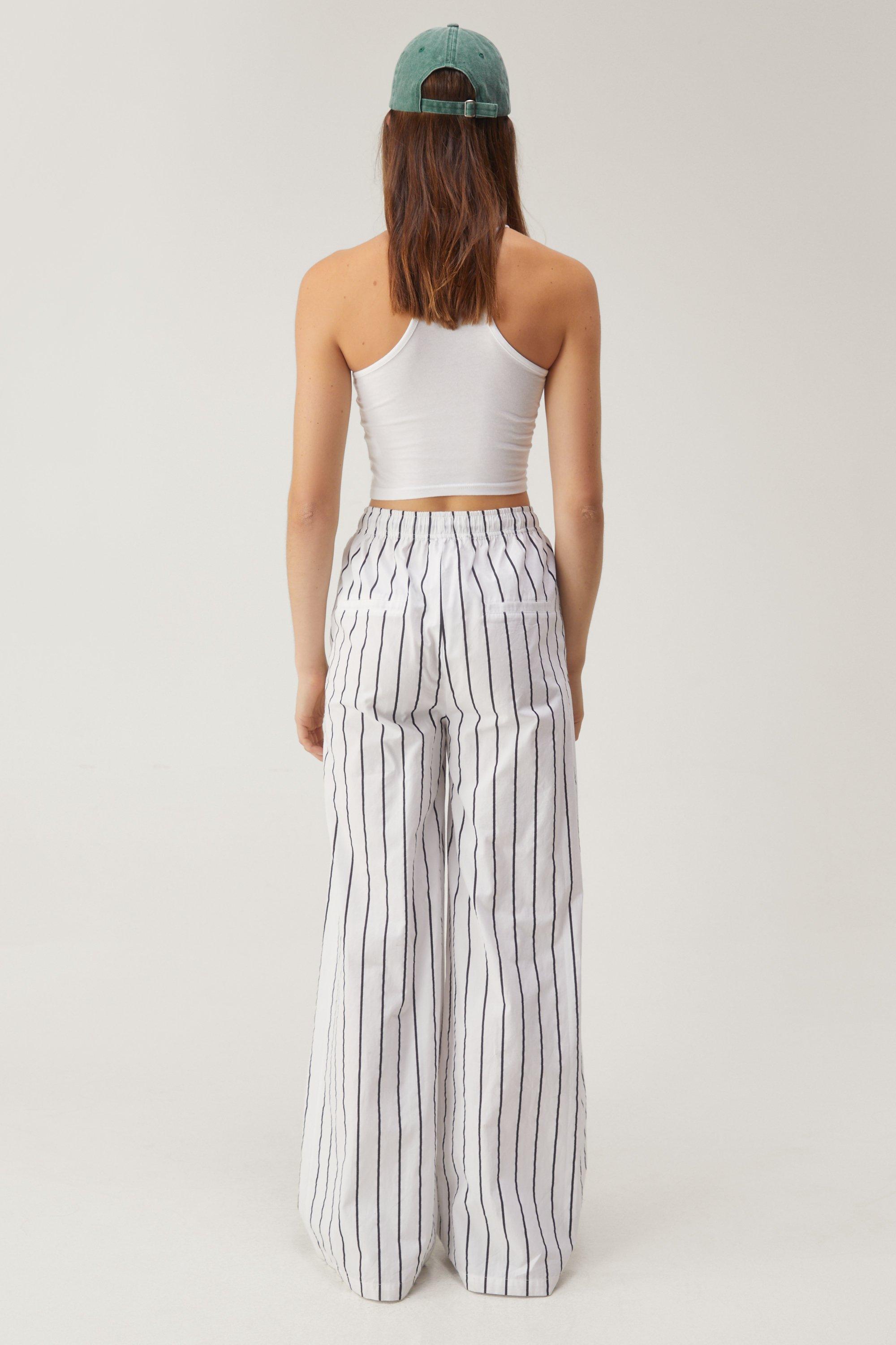 Drawstring striped pants store