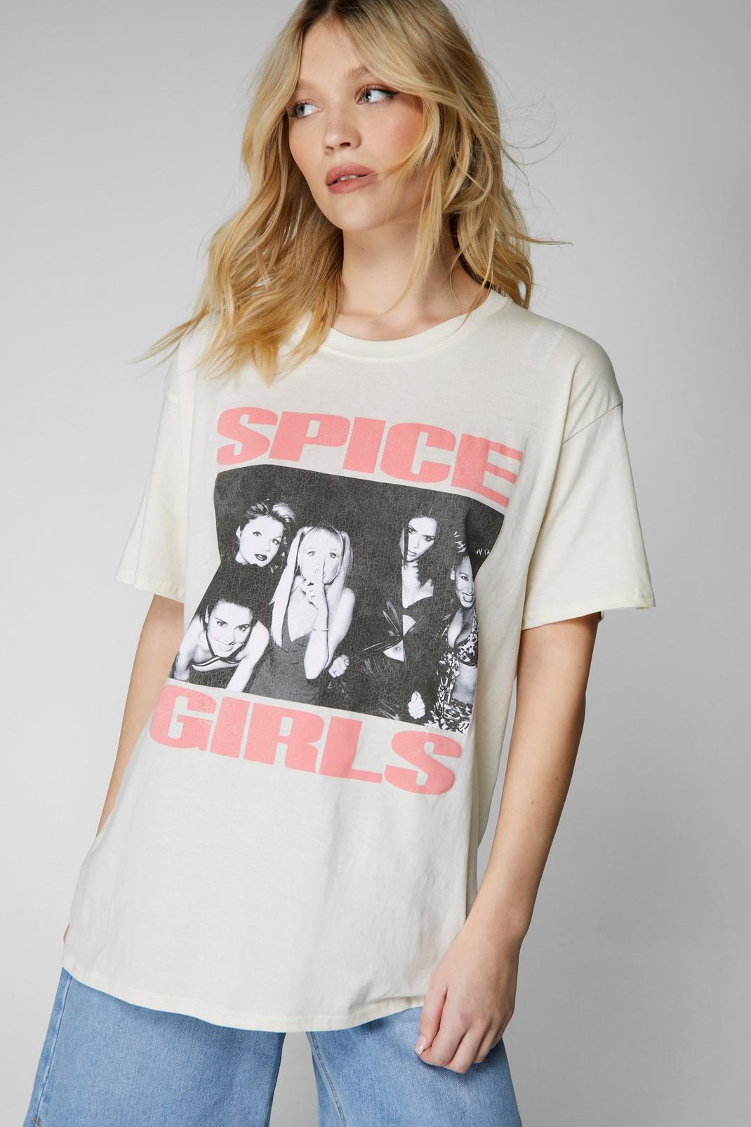 Ecru Spice Girls Oversized Graphic Band T-shirt image number 1