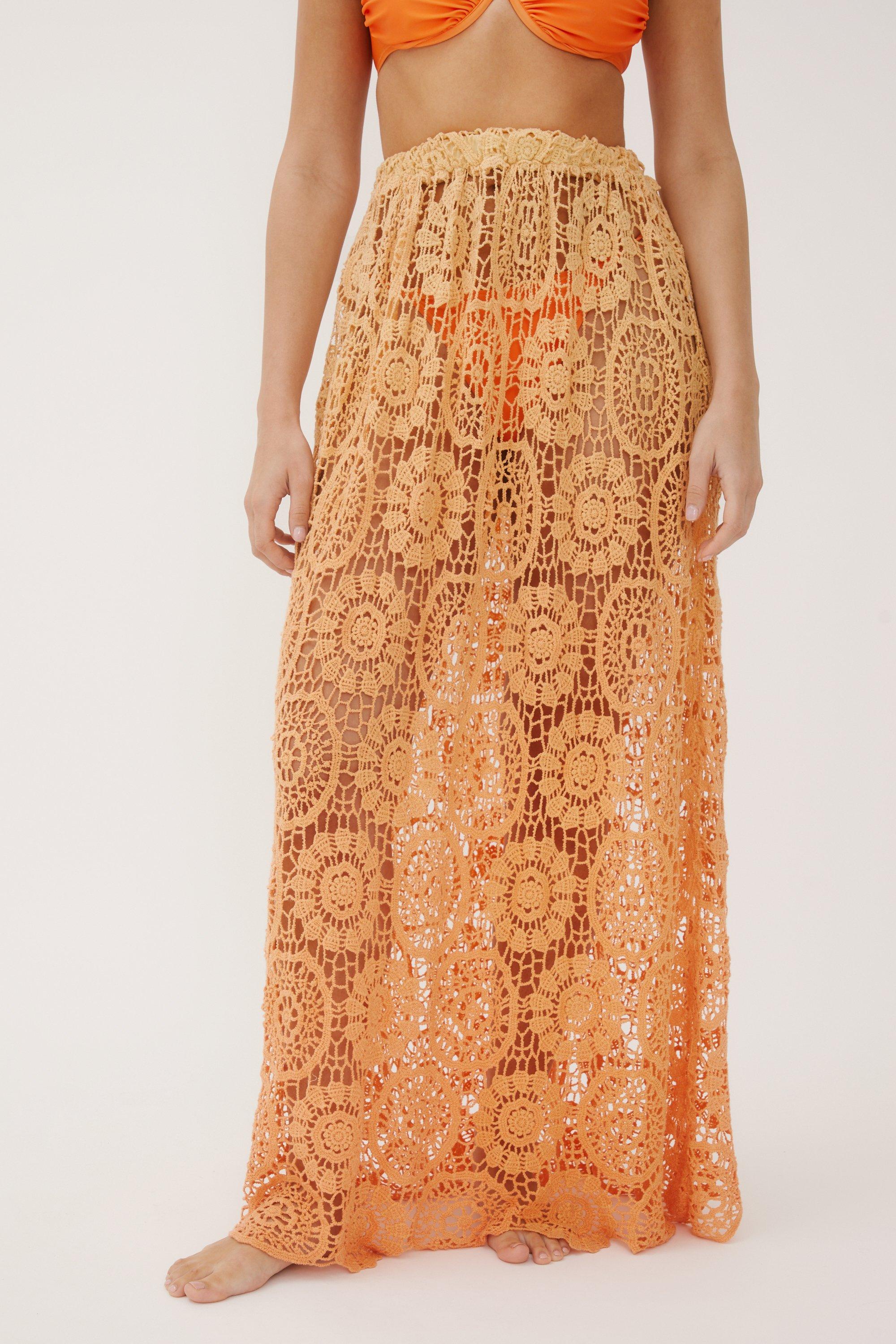 Boho ombre maxi skirt hotsell