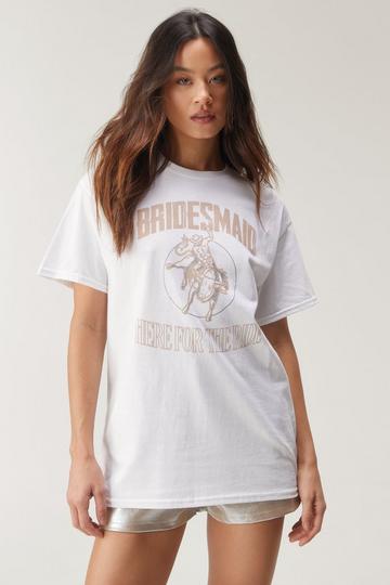 White Bridesmaid Graphic Cropped T-shirt