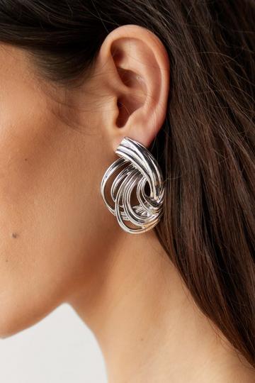 Twist Circle Earrings silver