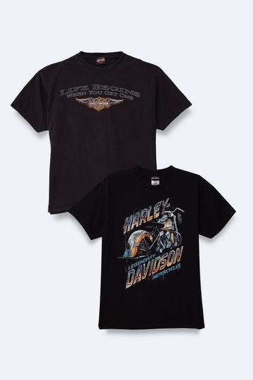Black Vintage Short Sleeve Harley Davidson T-shirt