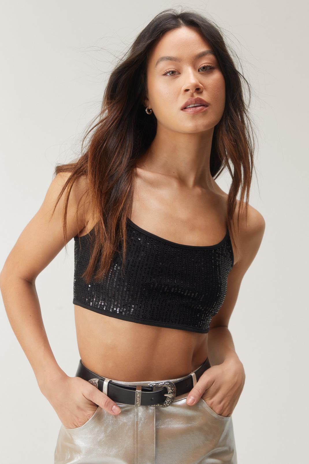 Sequin Micro Bralette image number 1