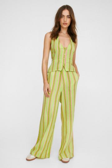 Lime Stripe Baggy Trouser lime
