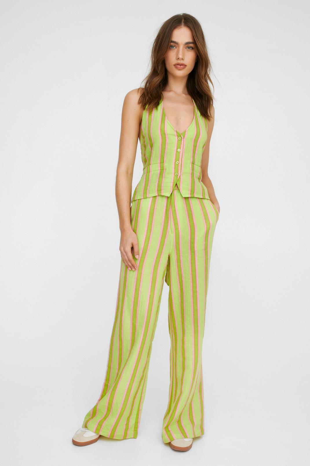 Lime Stripe Baggy Trouser image number 1
