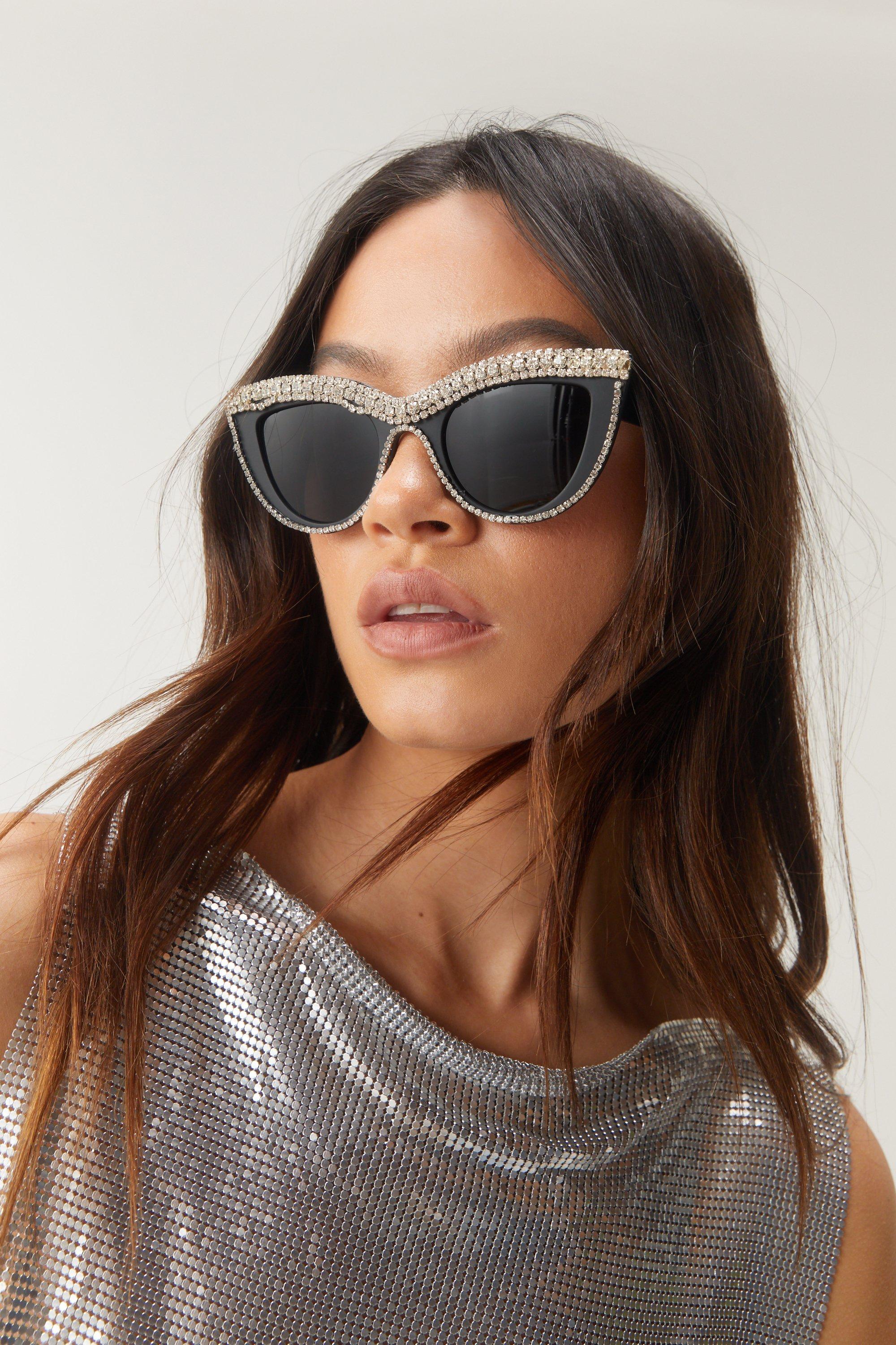 Diamante cat sale eye sunglasses