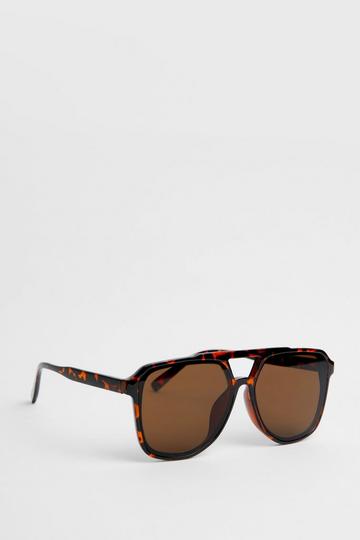 Black Tortoiseshell Aviator Coloured Lens Sunglasses