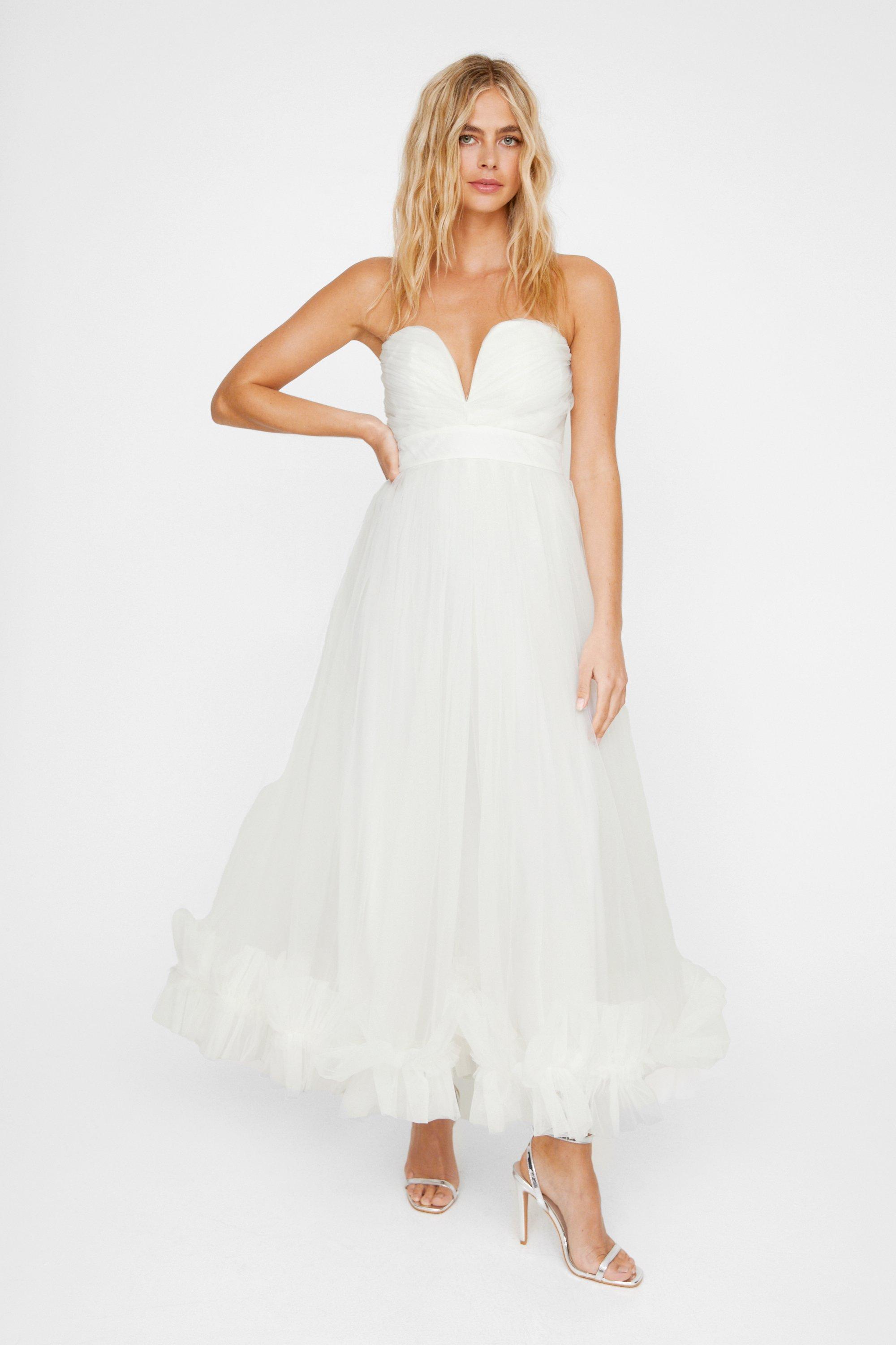 Tulle Bandeau Frill Hem Midi Dress | Nasty Gal Tulle Bandeau Frill Hem Midi Dress | Nasty Gal