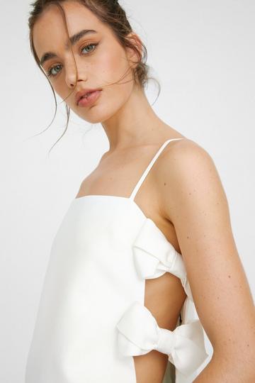 Bow Detail Tailored Strappy Top ivory