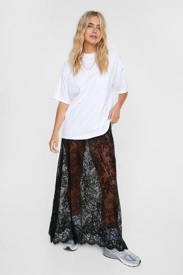 Black Lace Aline Maxi Skirt