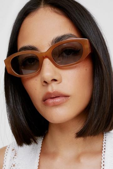 Round Colored Lens Sunglasses brown