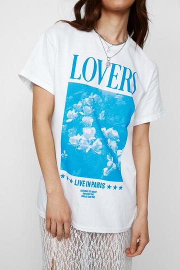 Lovers Front Graphic T-shirt white