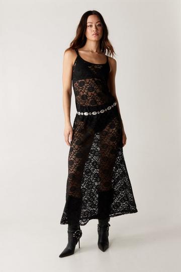 Black Lace Maxi Cami Dress