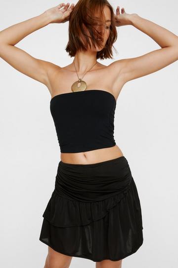 Black Asymmetrical Ruffle Skirt