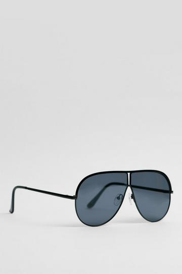 Black Aviator Thin Lens Colored Lens Sunglasses