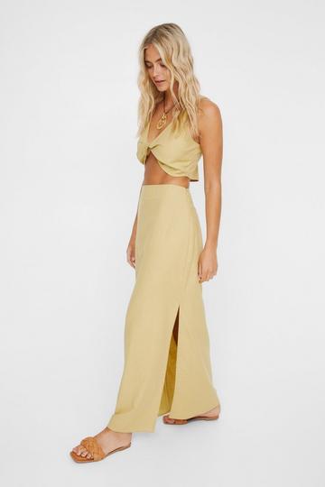 Side Split Maxi Skirt butterscotch