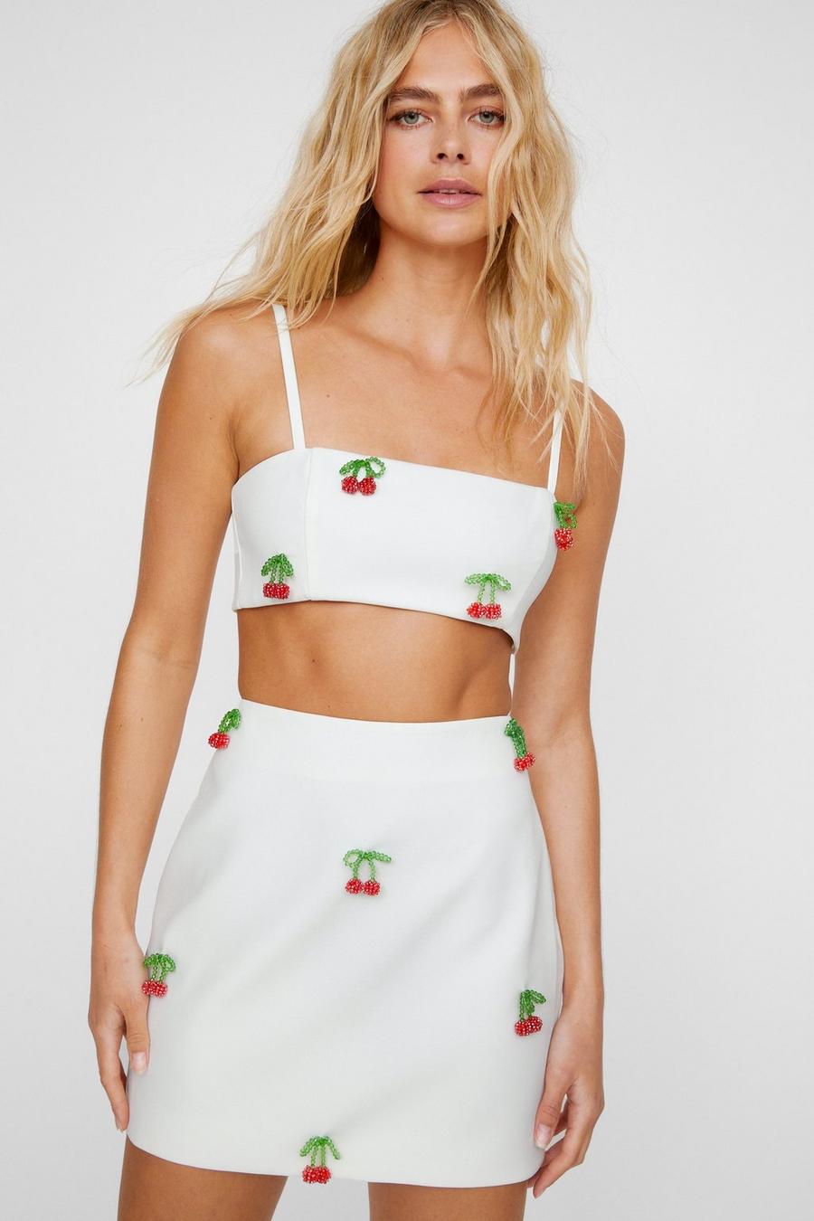 Cherry Embellished Tailored Bralet