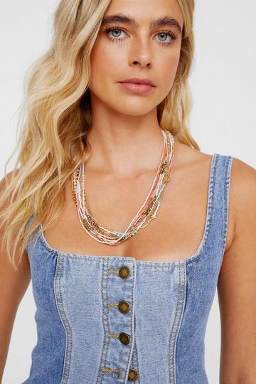 Beaded Layered Necklace multi