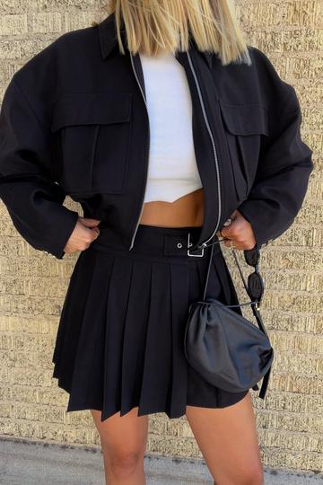 Black Tailored Bomber Jacket