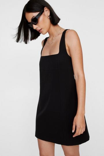 Tailored Strap Back Mini Dress black