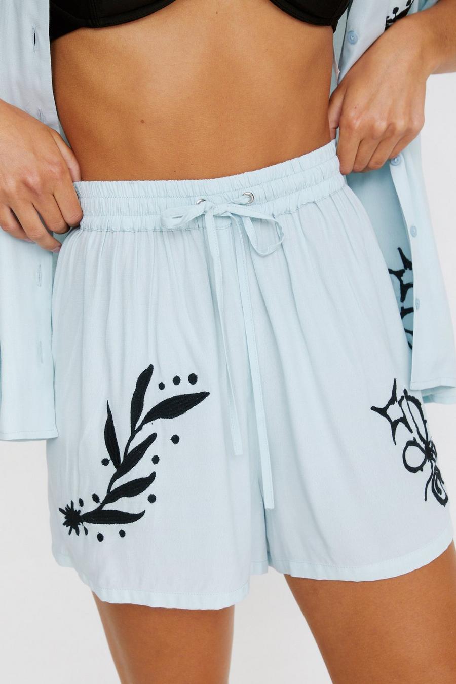 Graphic Hand Embroidered Short