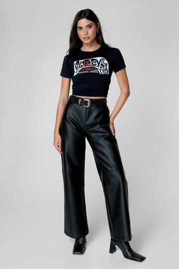 Essentials Faux Leather Trouser black