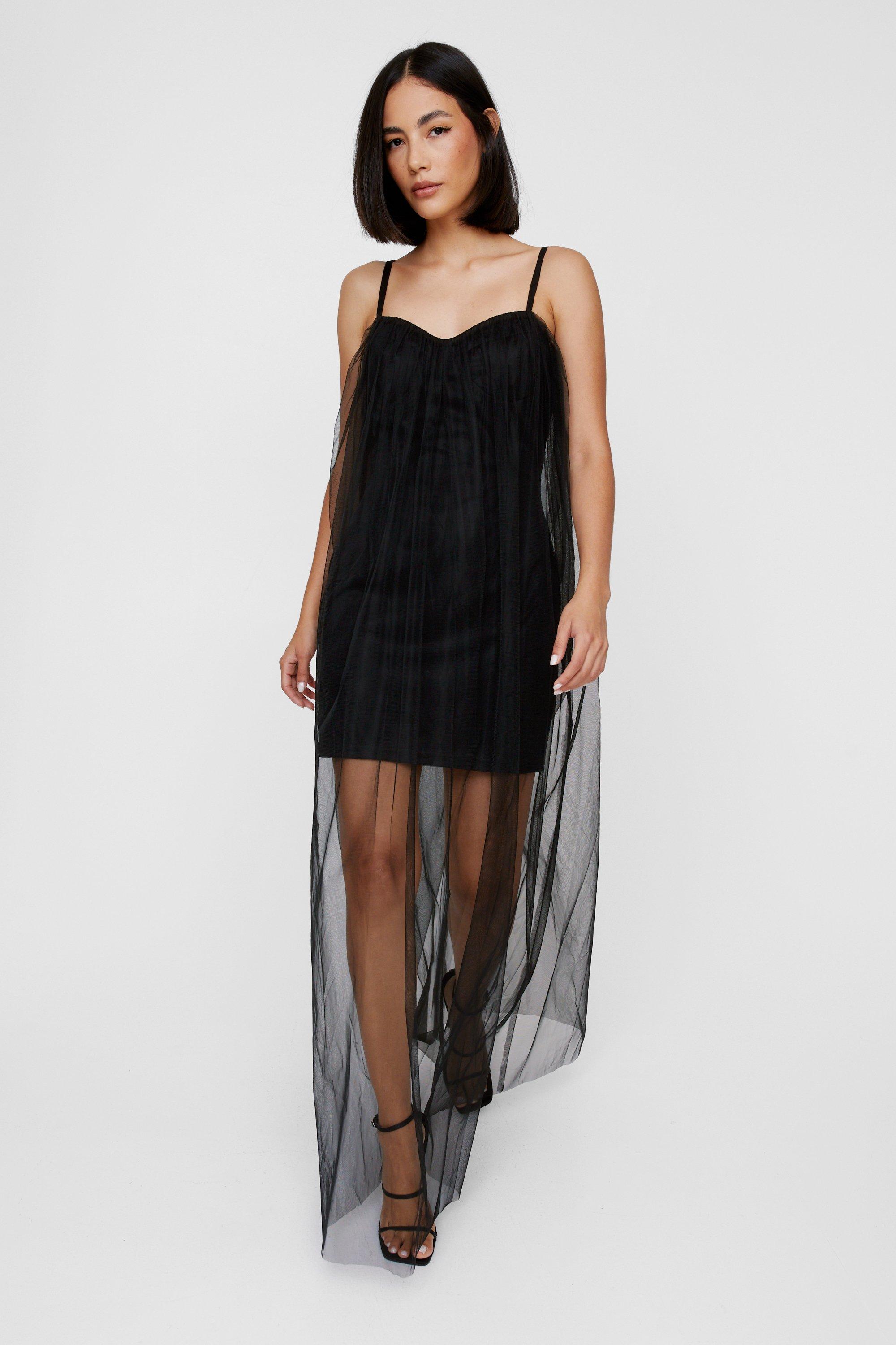 Tulle overlay dress top