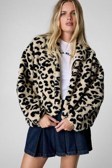 Leopard Fleece Jacket mono