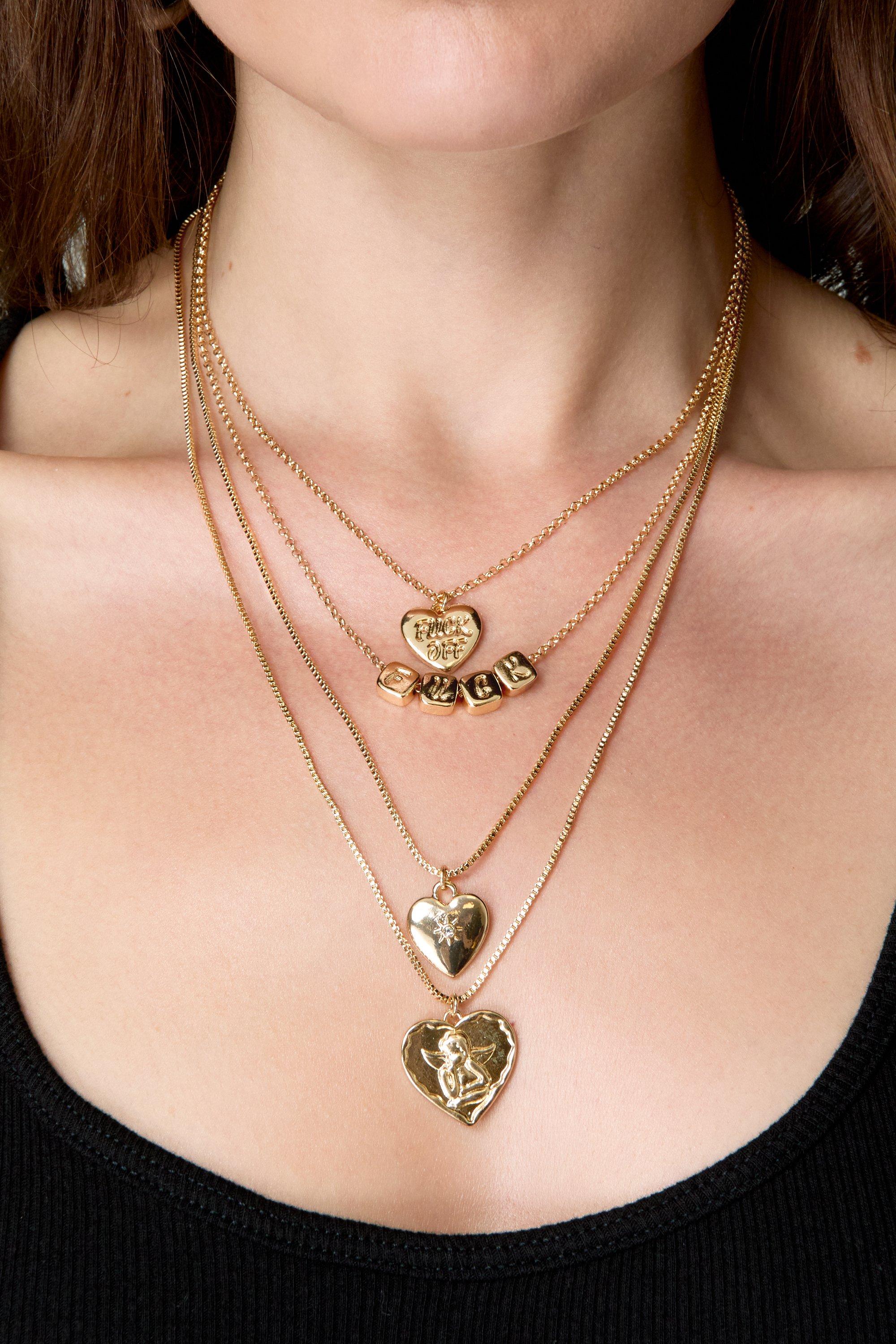Fuck Off Heart Layered Necklace