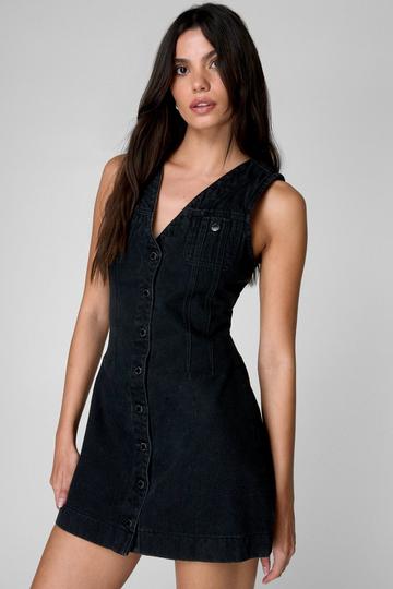 Black The Denim Sleeveless Mini Dress