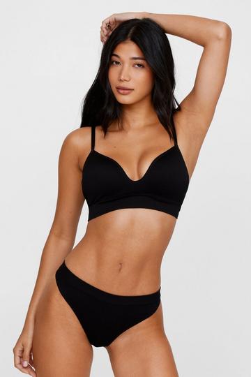 Rib Seamless Moulded Bralet black